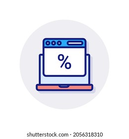 Online Discount icon in vector. Logotype