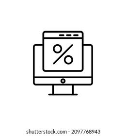 online discount icon in vector. Logotype