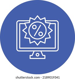 Online Discount-Kreis Symbol Vektorbild. Kann auch für Web-Apps, mobile Apps und Printmedien verwendet werden.