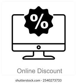 Concepto de icono de descuento y oferta en línea