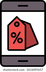 Online Discount Offer Line Vector Icon Design