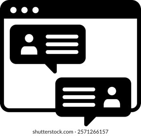 Online Discussion Icon Glyph Vector Illustration