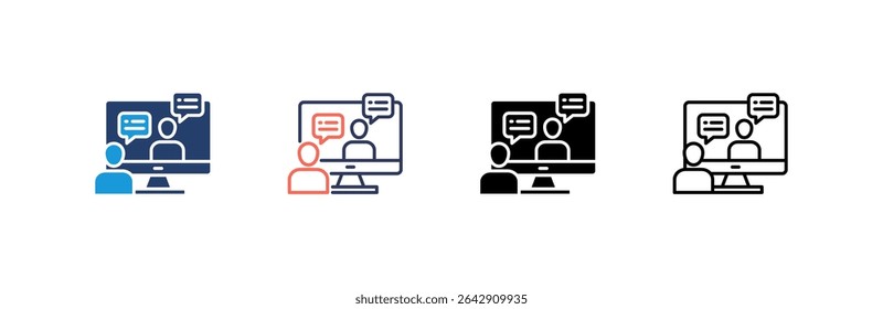 Online Discussion Icon set multiple style collection