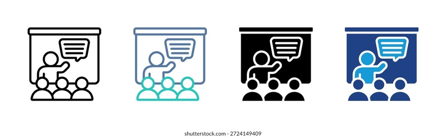 Online Discussion icon set multiple style collection
