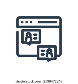 Online Discussion on Learning Management System Vector Icon