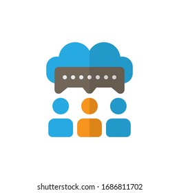 Online Discussion Team Chat Cloud Icon, Logo, Vector