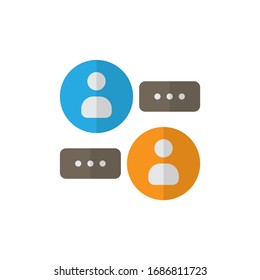 Online-Diskussion Team Circle and Bubble Icon, Logo, Vektorillustration
