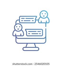 Online Discussions vector icon stock illustration