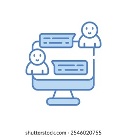 Discusiones en línea Icono de Vector Ilustración de stock