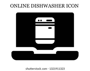 online Dishwasher icon. Editable online Dishwasher icon for web or mobile.