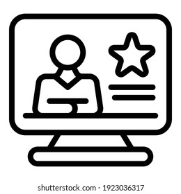 Online dislike icon. Outline online dislike vector icon for web design isolated on white background