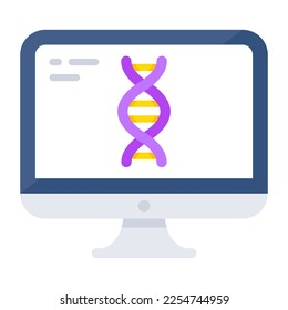 Icono de DNa en línea en diseño plano