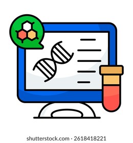 Online DNa icon in flat design