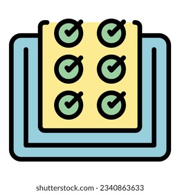 Online to do list icon outline vector. Digital study. Computer education color flat