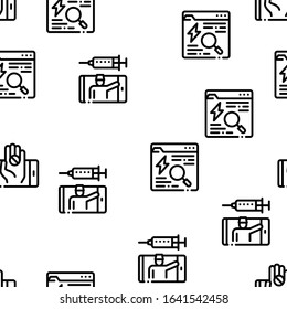 Online Doctor Advice Seamless Pattern Vector Thin Line. Illustrations