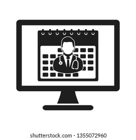 Online doctor appointment icon icon. Flat style vector EPS.