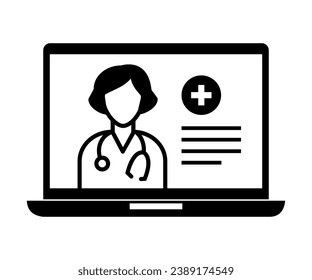 Online doctor appointment. Video consultation with healthcare professional.