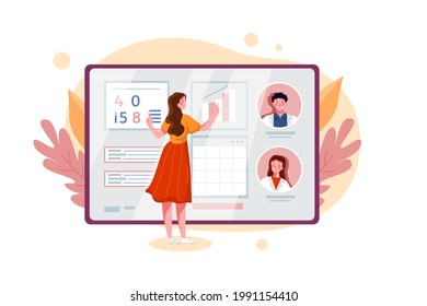 Online Doctor Consultation Illustration concept. Flat illustration isolated on white background.