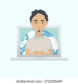 Online doctor flat illustration. Vector.