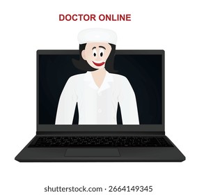 Online doctor help. vector illustration	
