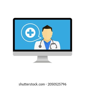 online doctor icon on white background