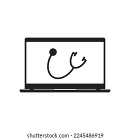 online doctor icon on white background	