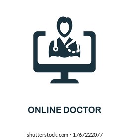 Online Doctor icon. Simple element from digital health collection. Creative Online Doctor icon for web design, templates, infographics and more