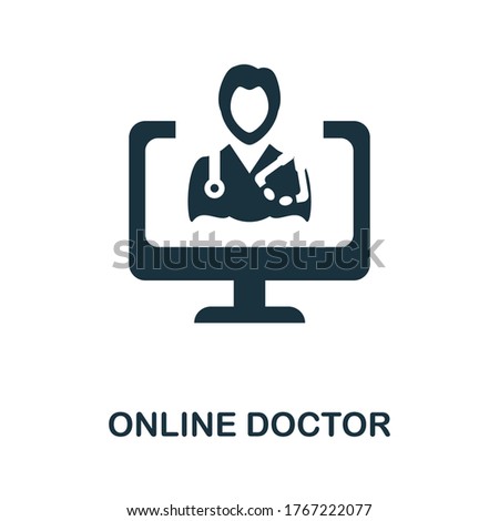 Online Doctor icon. Simple element from digital health collection. Creative Online Doctor icon for web design, templates, infographics and more