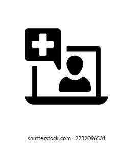 Online doctor icon (vector illustration)