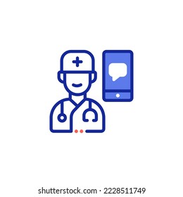 online doctor or medical staff consultation icon