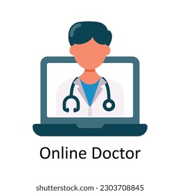 Online Doctor vector Flat Icon Design illustration. Medical and Healthcare Symbol on White background EPS 10 File