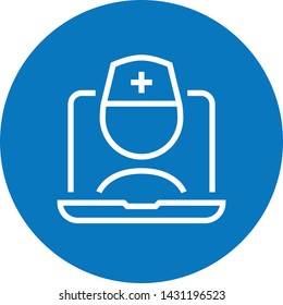 Online Doctor Visit Outline Icon