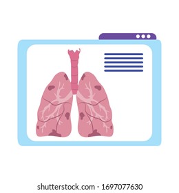 online doctor, website consultant content disease respiratory medical covid 19 vector illustration, flat style icon