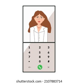 Online doctor women healthcare concept icon set. Doctor videocalling on a smartphone. Online medical services, medical consultation. Vector illustration for websites landing page templates