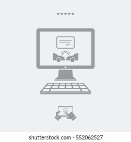 Online document for car crash - Vector flat icon