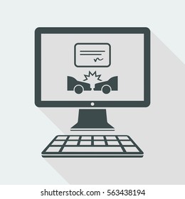 Online document for car crash - Vector flat icon