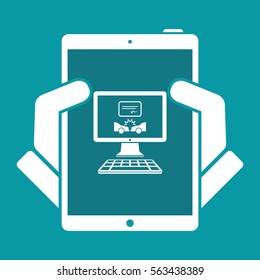 Online document for car crash - Vector flat icon