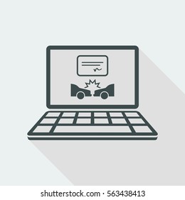 Online document for car crash - Vector flat icon