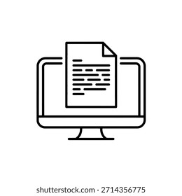 Online Document Icon A Digital File Displayed on A Computer Screen Business Technology