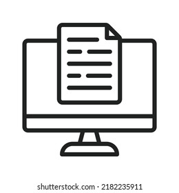 Online Document icon vector image. Can also be used for Physical Fitness. Suitable for mobile apps, web apps and print media.
