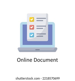 Online Document Vector Flat Icon Design illustration. Banking and Payment Symbol on White background EPS 10 File