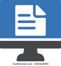 online document vector glyph colour icon