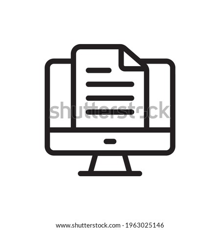 Online Document Vector Outline Icon. Banking and Finance Symbol EPS 10 FIle