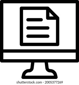 online document vector thin line icon