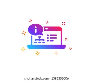 Online documentation icon. Technical instruction sign. Dynamic shapes. Gradient design online documentation icon. Classic style. Vector
