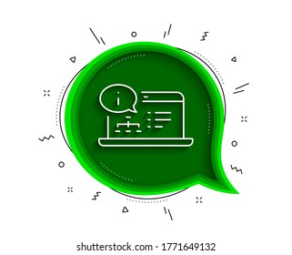 Online documentation line icon. Chat bubble with shadow. Technical instruction sign. Thin line online documentation icon. Vector