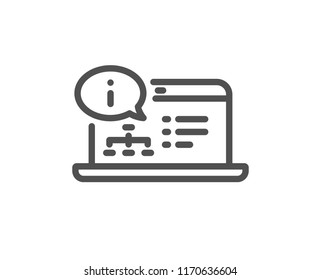 Online documentation line icon. Technical instruction sign. Quality design element. Classic style. Editable stroke. Vector