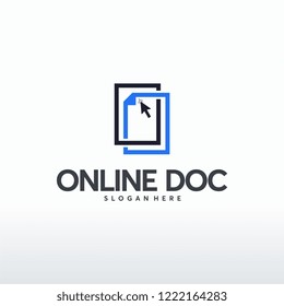 Online Documnet logo designs concept vector