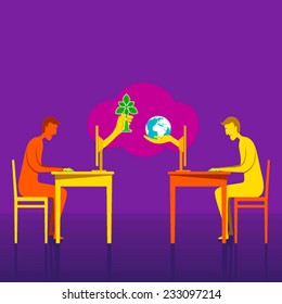 online donate tree for go green earth or save nature concept vector