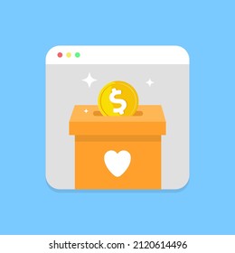 online donation concept illustration flat design vector eps10. modern graphic element for landing page, empty state ui, infographic, icon